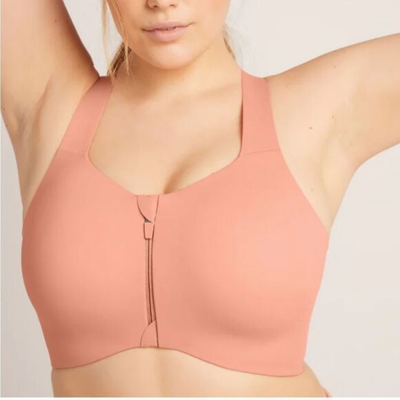 Knix Catalyst Front Zip Sports Bra Ginger Sz 8 - Picture 2 of 10